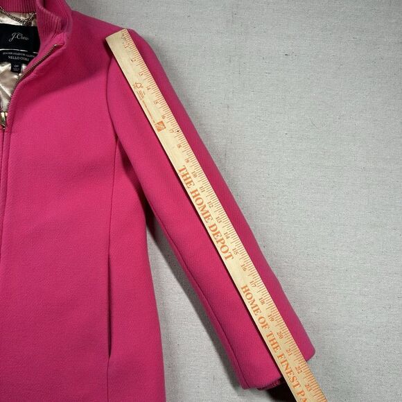 J. Crew Coat Womens 0P Petite Nello Gori Italian Stadium Cloth‎ Wool Blend Pink - Picture 11 of 11